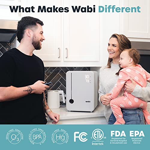Wabi UVC LED Sanitizer & Dryer Ultra tiny toys on drying rack
