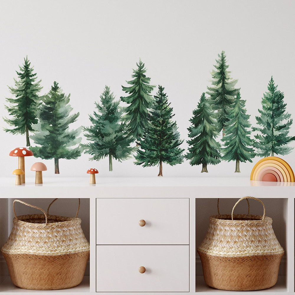 WADAKUCI large pine tree wall sticker forms a calming woodland focal point for any room.