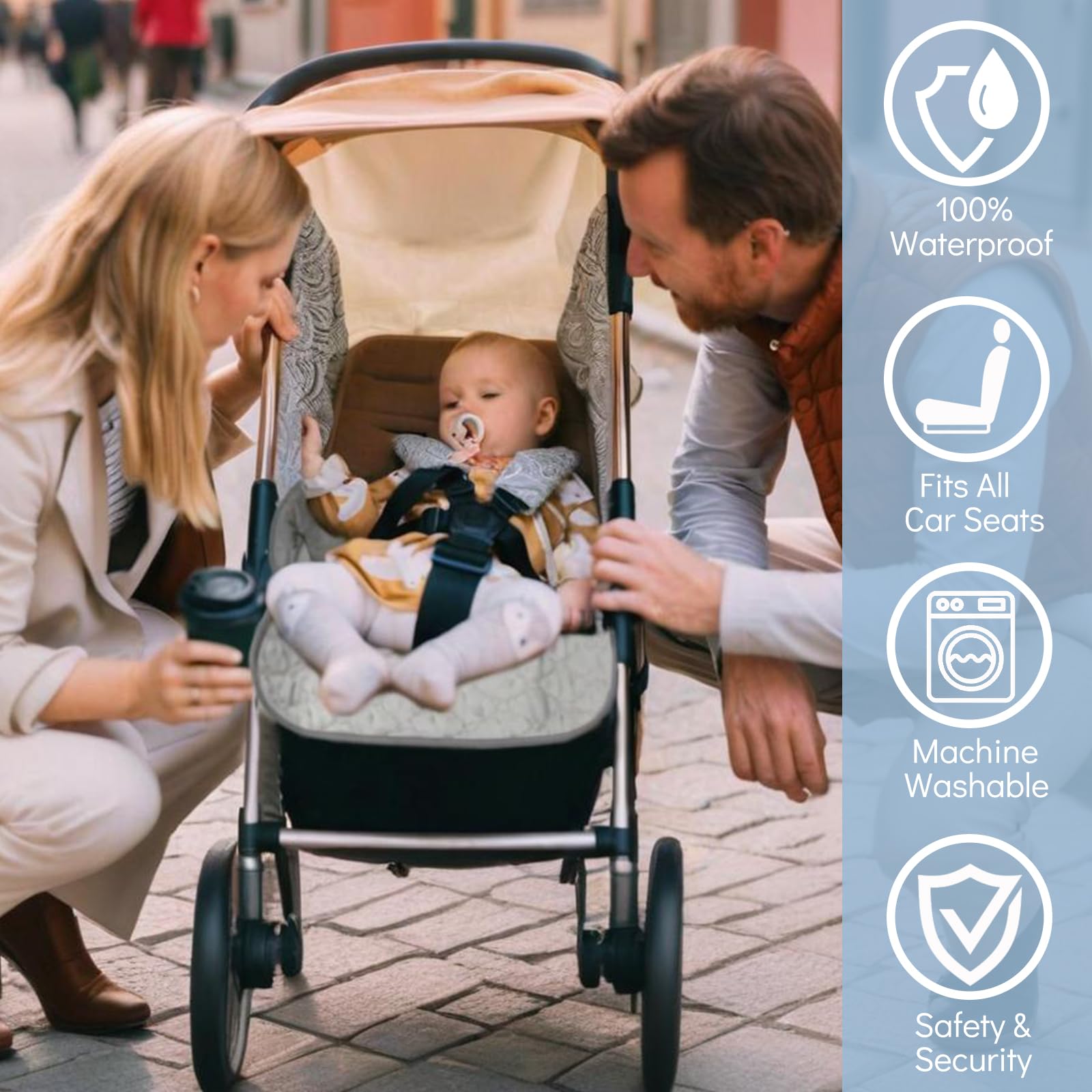 WAEKIYTL universal-fit car seat pad adapts to car seats and strollers