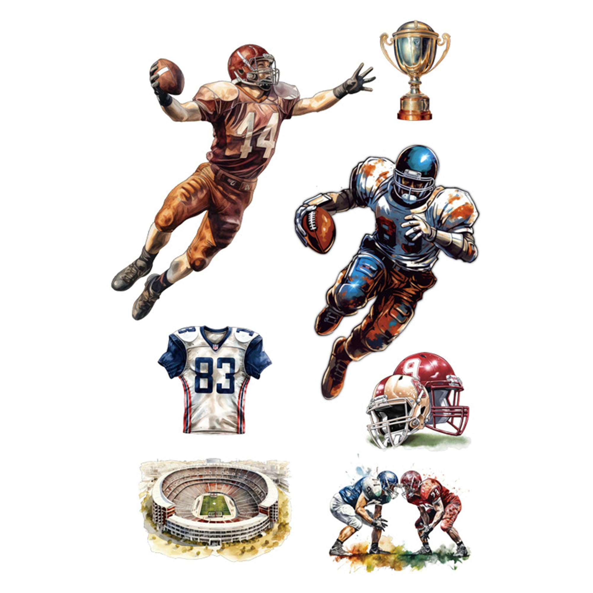 WAFT YEARN classroom-wall-decal-football brightens spaces without wall damage.