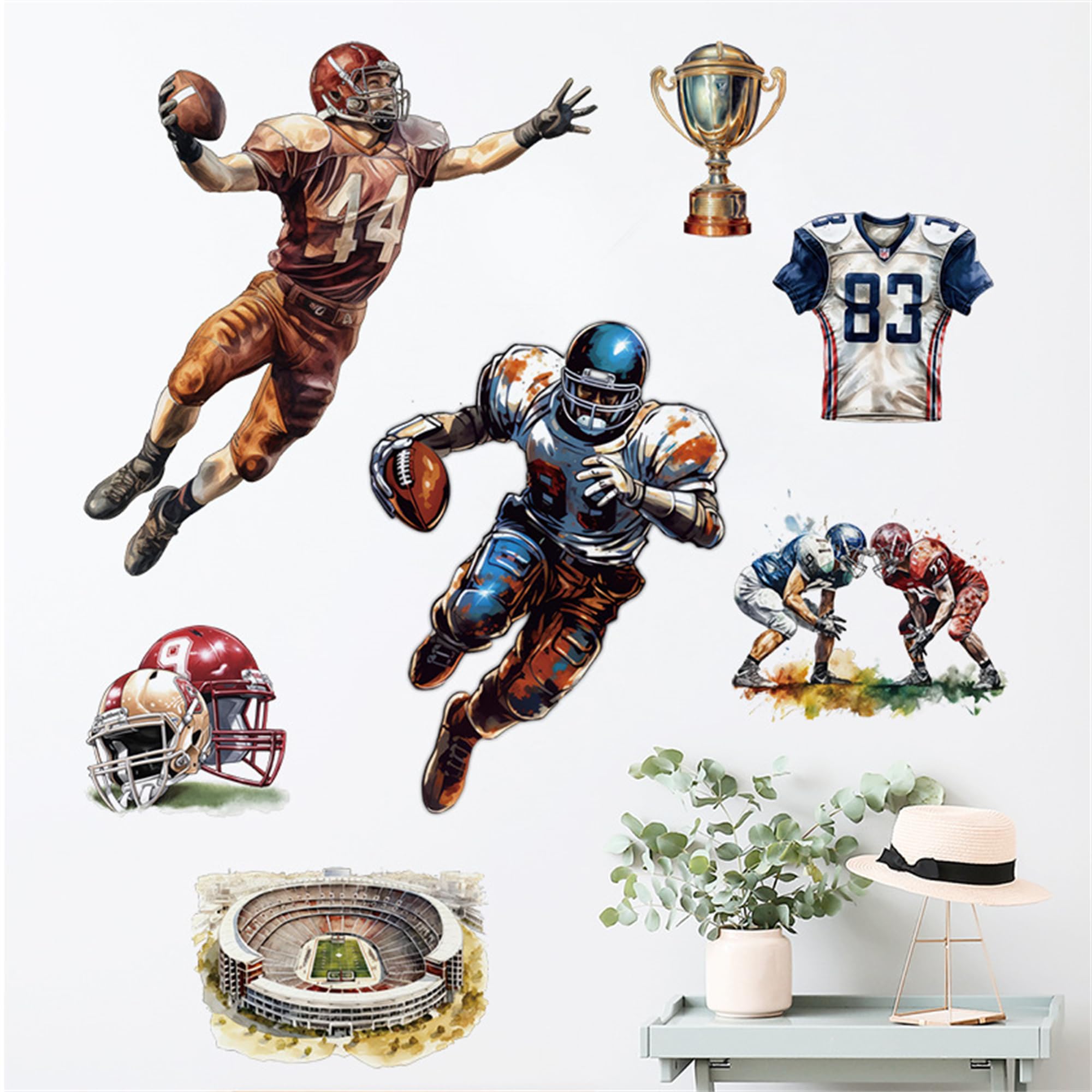 WAFT YEARN kids-room-football-sticker boosts imagination and classroom-worthy cheer.