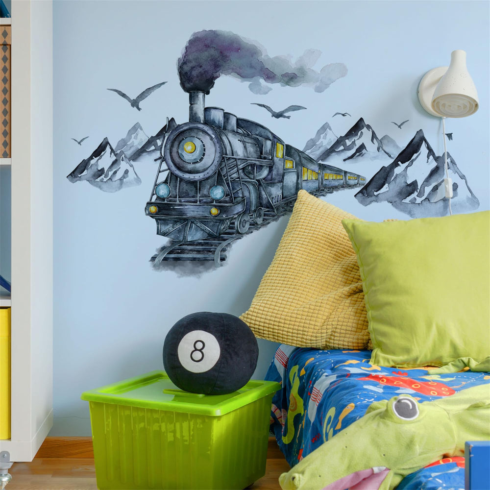 WAFT YEARN mountain scenery wall sticker adds depth and imaginative play in classrooms.
