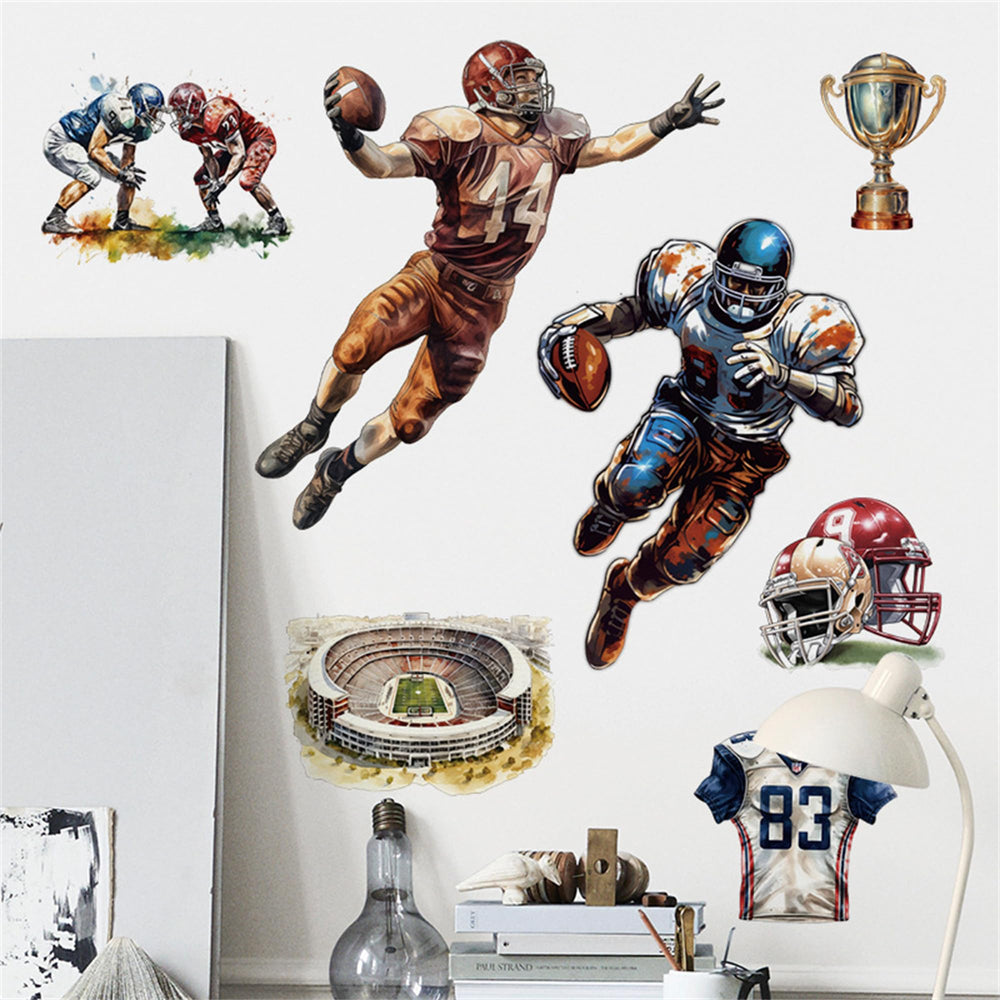 WAFT YEARN nursery-wall-art-football adds fun and focus for learning spaces.