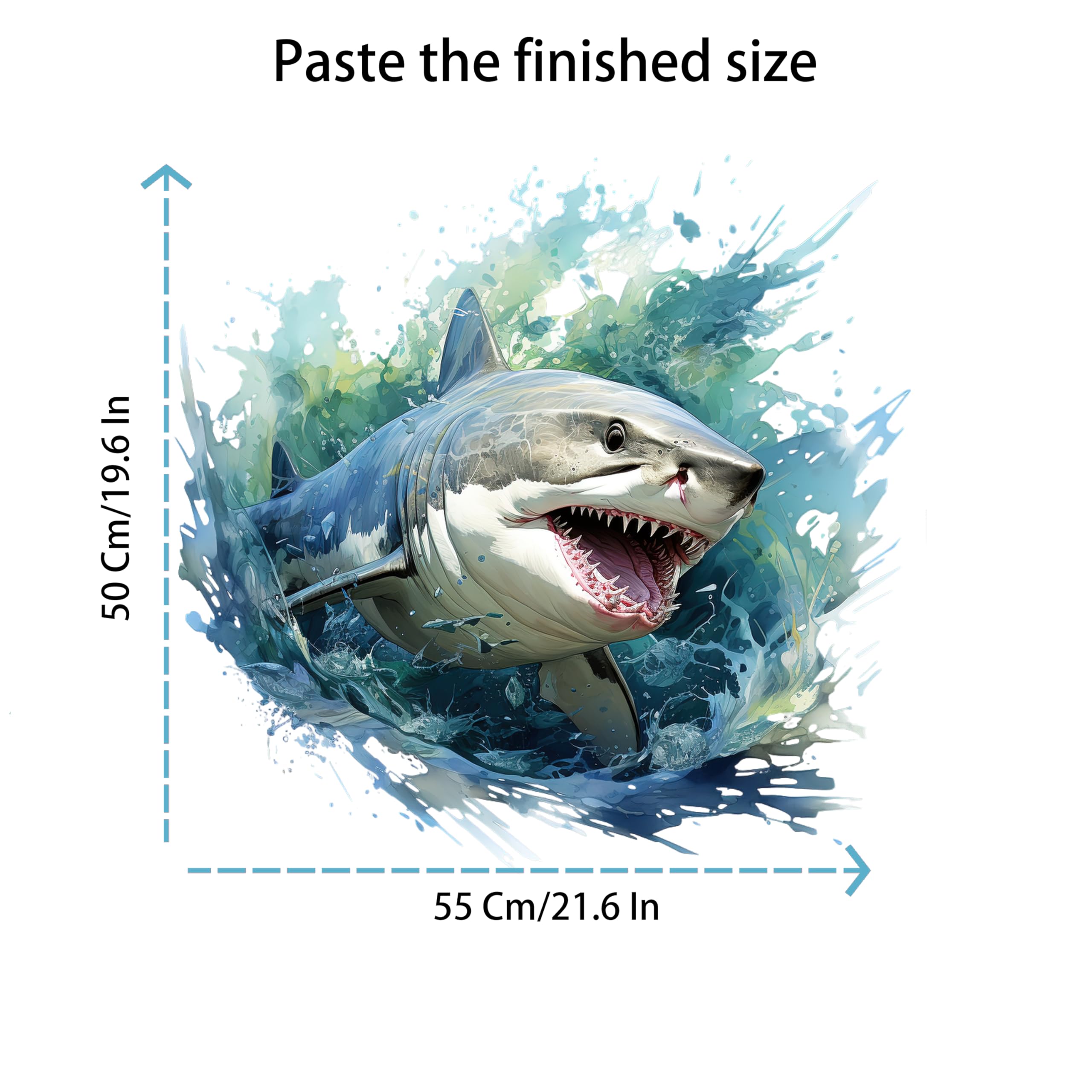WAFT YEARN bathroom shark decal is removable and damage-free for temporary decor.