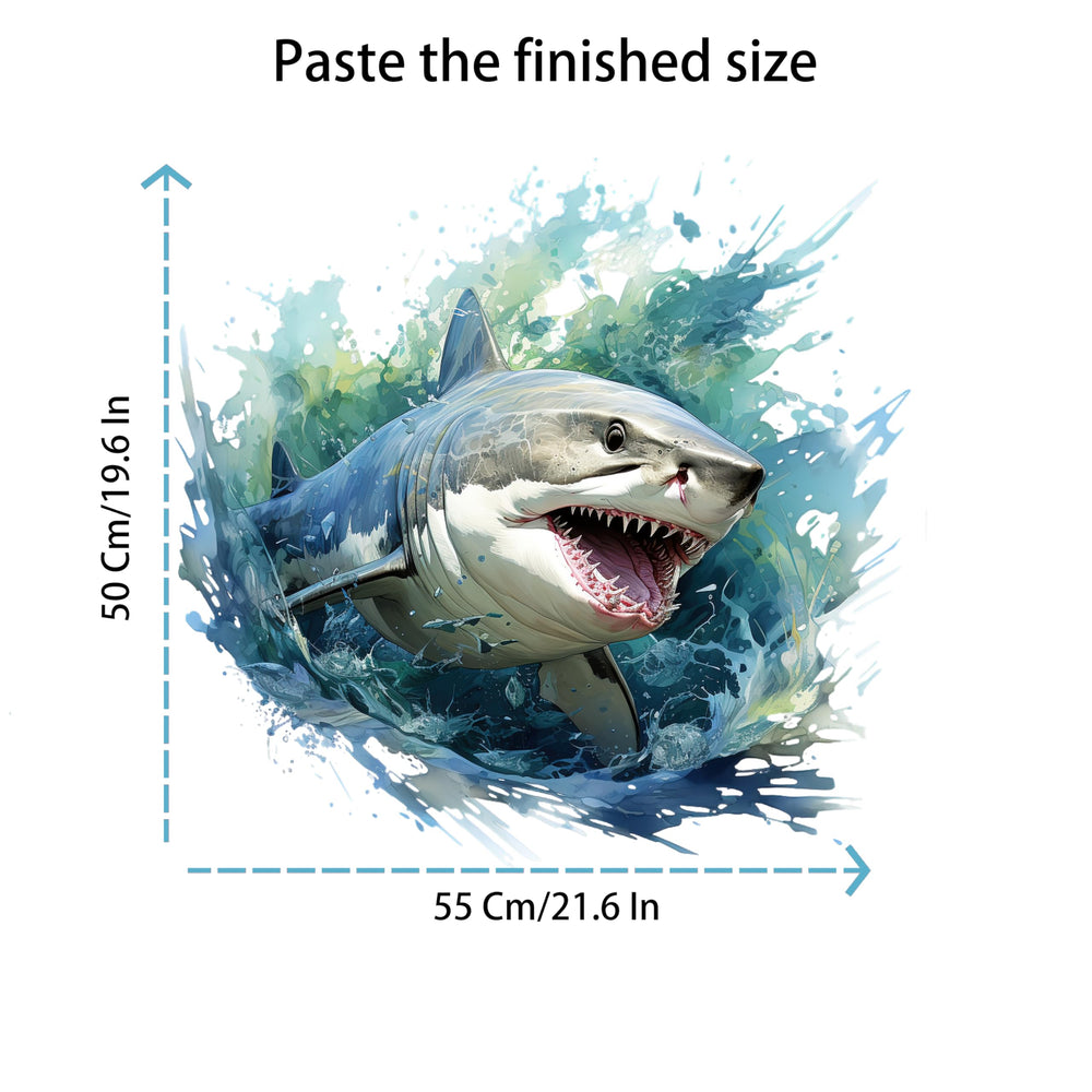WAFT YEARN bathroom shark decal is removable and damage-free for temporary decor.