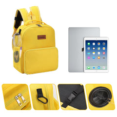 WAIBIBABU feeding tube backpack front-pocket shows Velcro pump fixation.