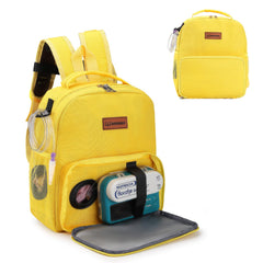 WAIBIBABU feeding tube backpack kid-strap loop secures bag for on-the-go use.