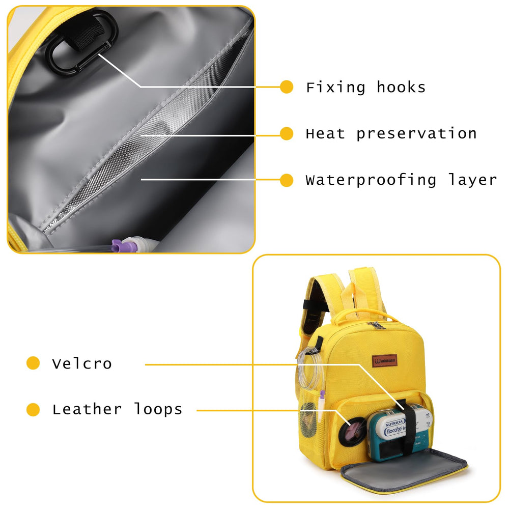 WAIBIBABU feeding tube backpack pump-area dedicated space keeps pump secure.