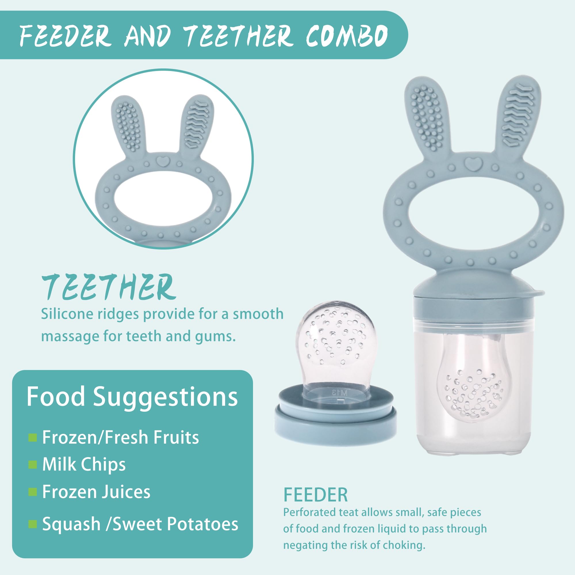 WAJIAYON baby fruit feeder silicone closeup small holes for safe bites