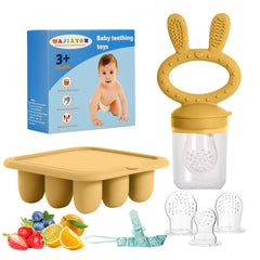 WAJIAYON breastmilk popsicle molds in yellow for gentle cooling teething snacks.