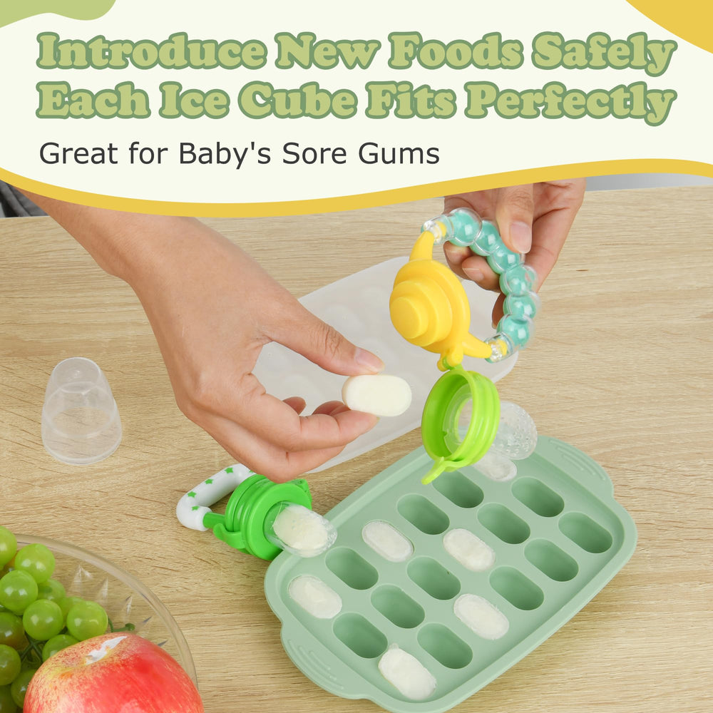 WAJIAYON infant-teether-baby-feeder shows dual-use design for teething relief and self-feeding.