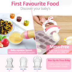 WAJIAYON squeezable 3oz feeding spoon for measured one-handed feeding.