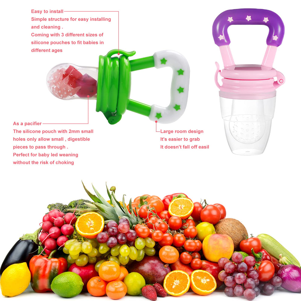 WAJIAYON baby feeder with fruits allows bite-sized feeding exploration