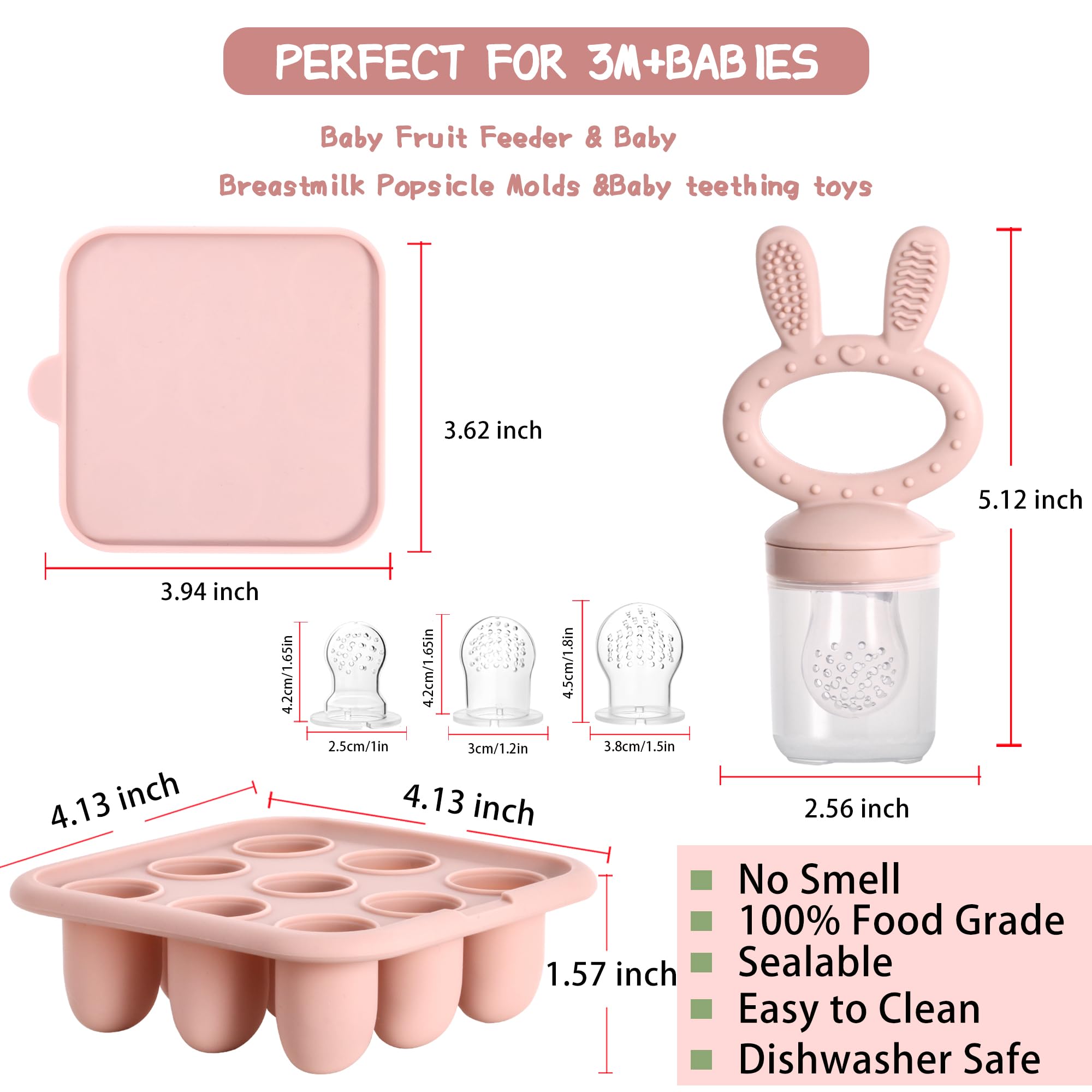 WAJIAYON baby fruit feeder pacifier shows safe 2mm holes for tiny bites