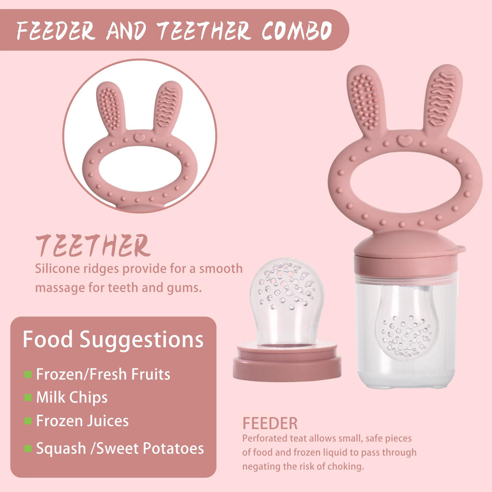 WAJIAYON pink baby fruit feeder ready for safe chewable portions