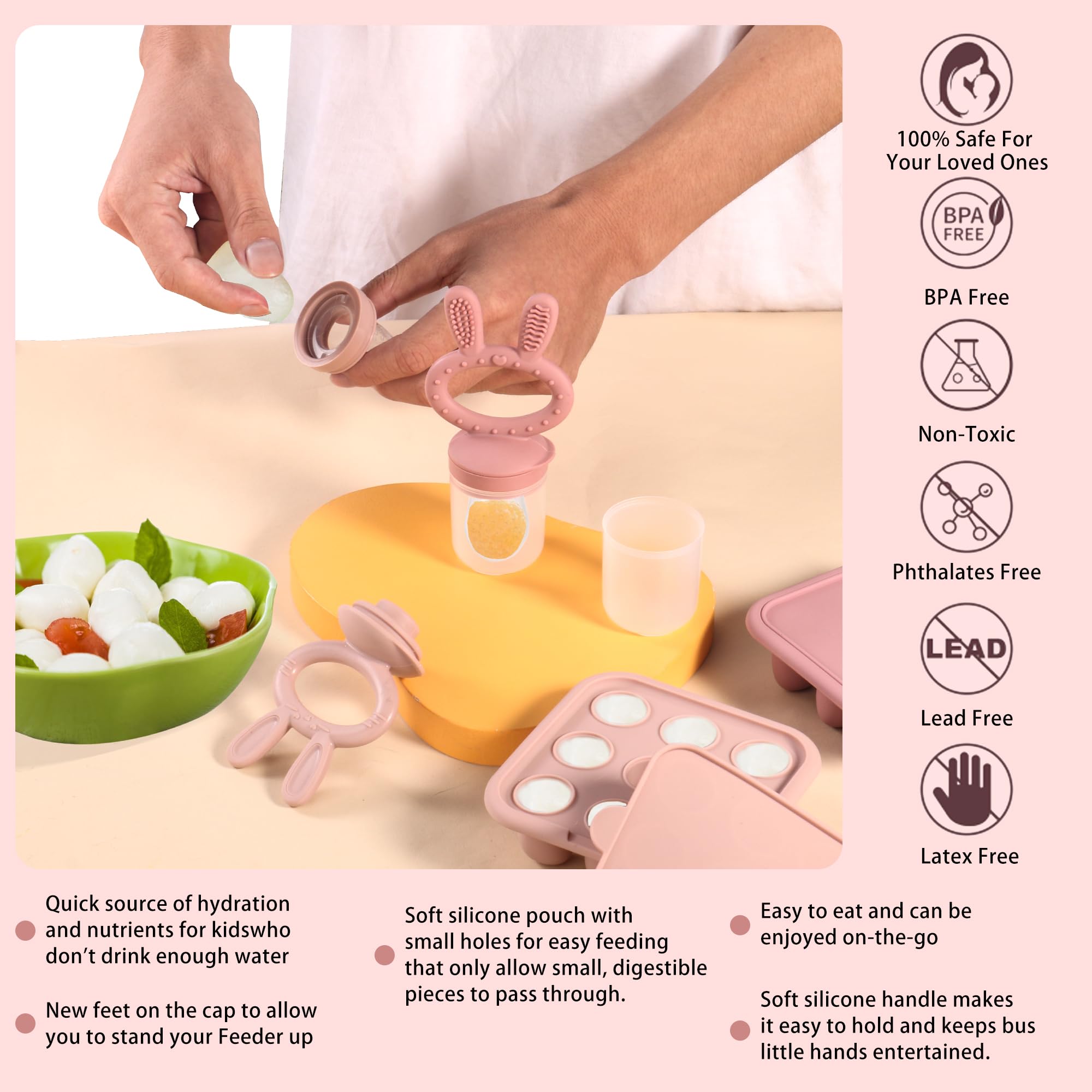 WAJIAYON food-grade silicone ensures BPA-free safety for baby food storage