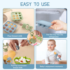 WAJIAYON popsicle mold trio set on countertop for easy portioning