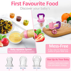 WAJIAYON 3 oz squeeze feeding spoon shows measurement scale for precise portions.