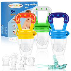 WAJIAYON baby fruit feeder silicone pouch closeup, safe solids feeding with soft silicone