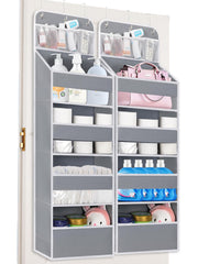 Wakaye over door organizer front view showing four large pockets for toys and diapers