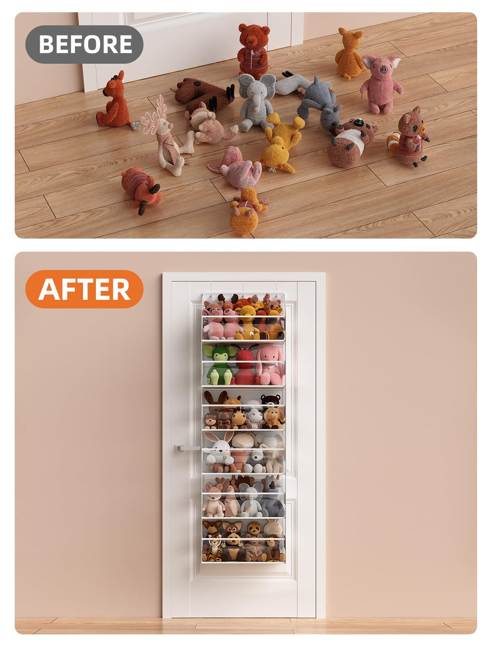 Wakaye clear finish complements nursery or bathroom decor.