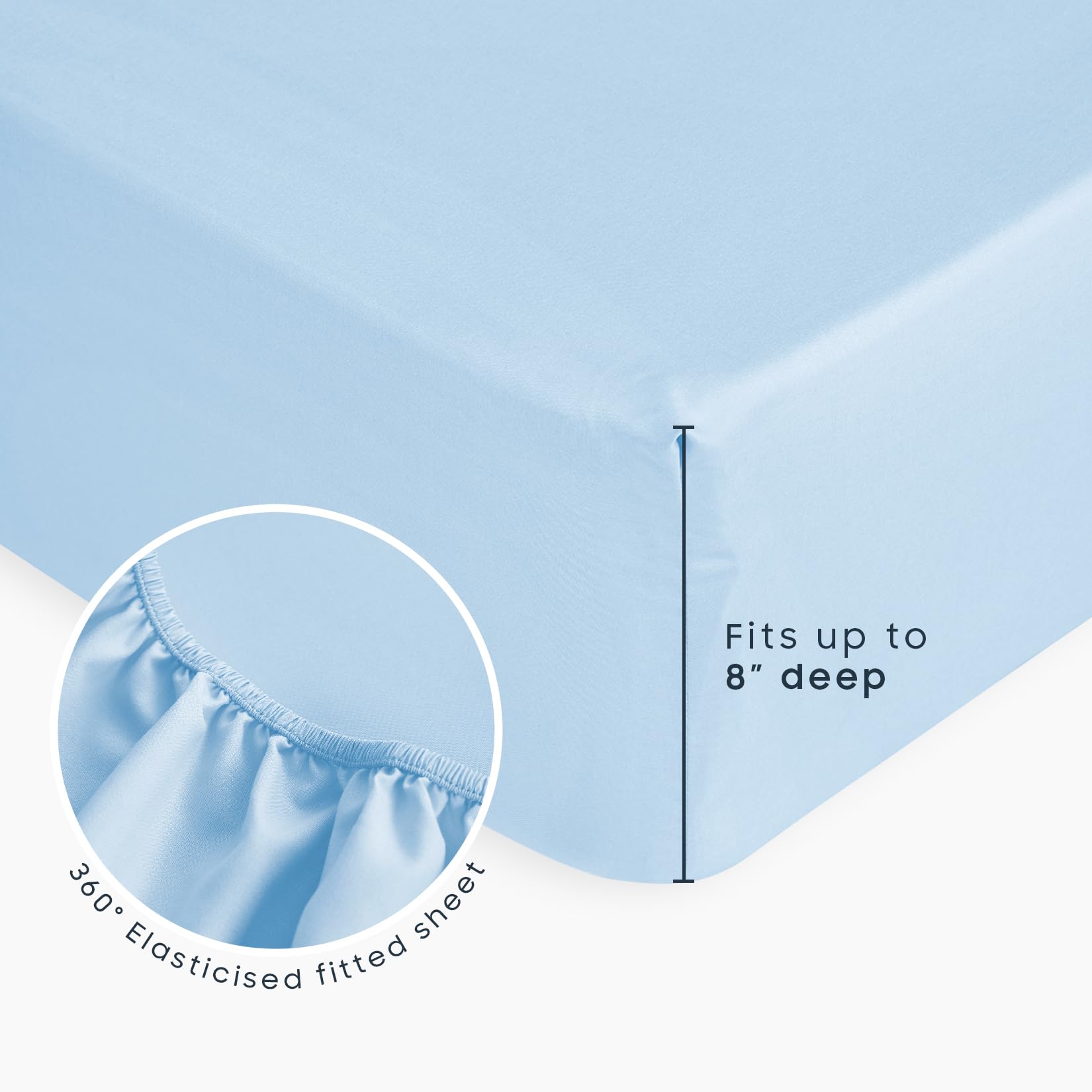 Wake In Cloud 4-piece set contents: comforter, flat sheet, fitted sheet, pillowcase.