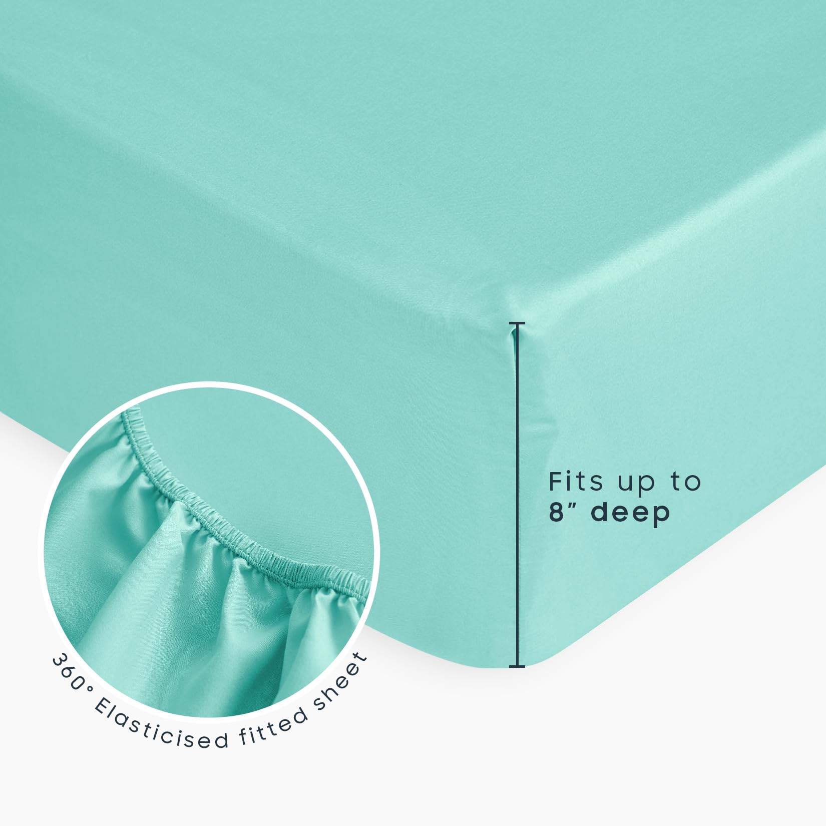 Wake In Cloud aqua blue bedroom scene shows inviting bedtime mood