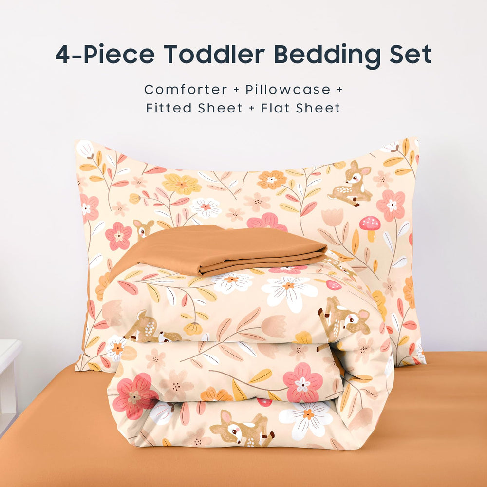 Wake In Cloud bedding styled in a bright toddler room for a colorful, cozy space.