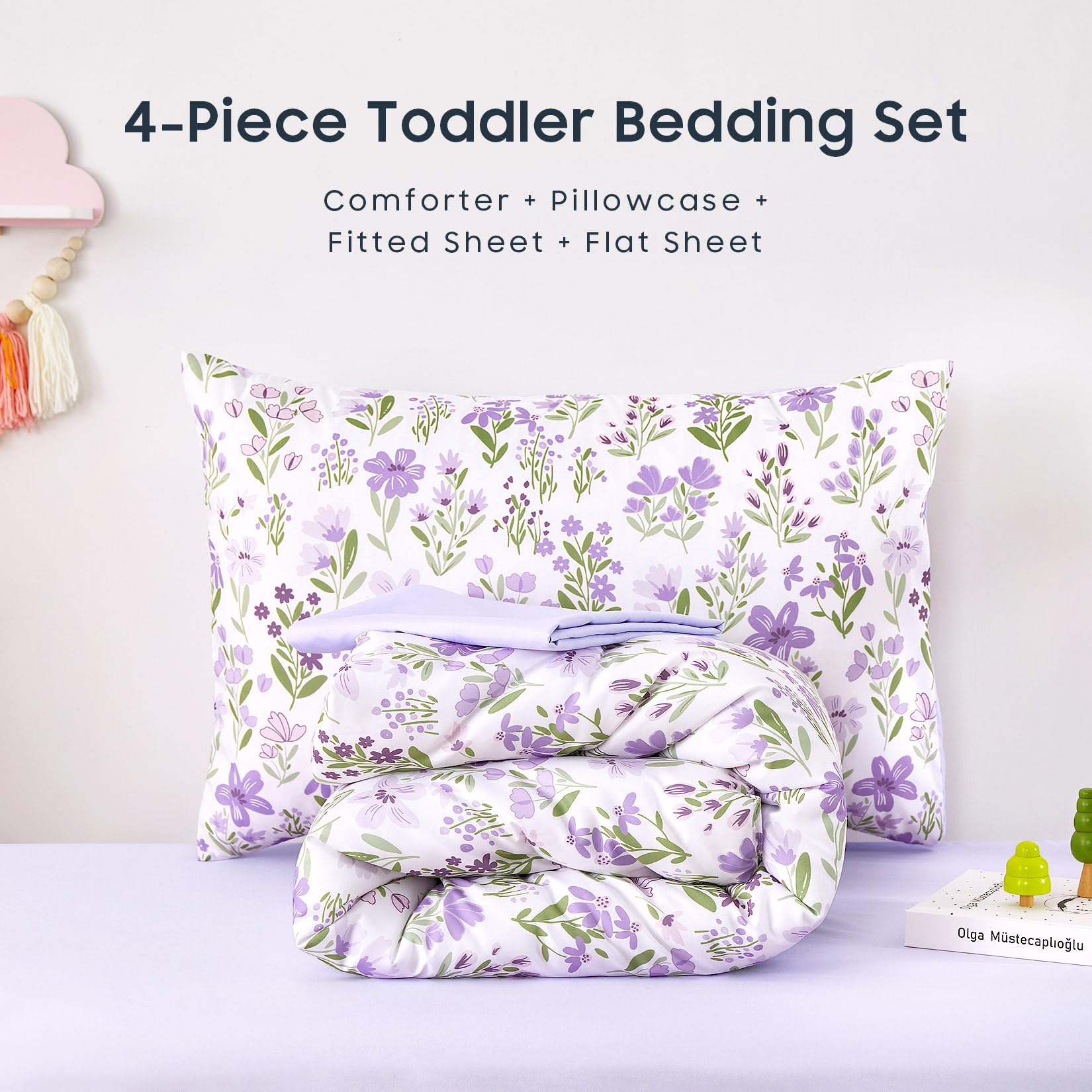 Wake In Cloud colorful botanical pattern enhances room decor with a playful floral vibe.
