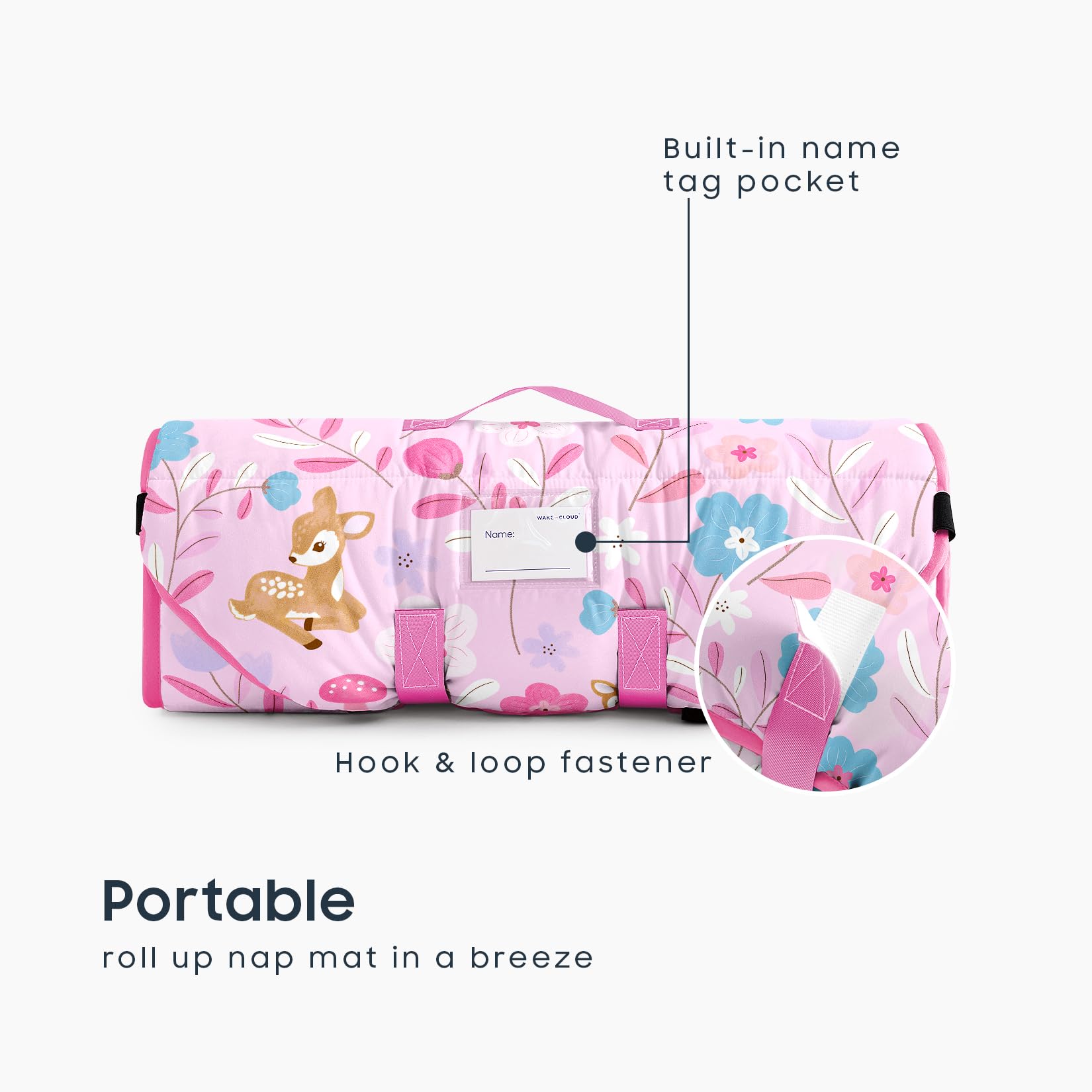 Wake In Cloud cot nap mat blanket included provides extra warmth for cozy preschool naps.