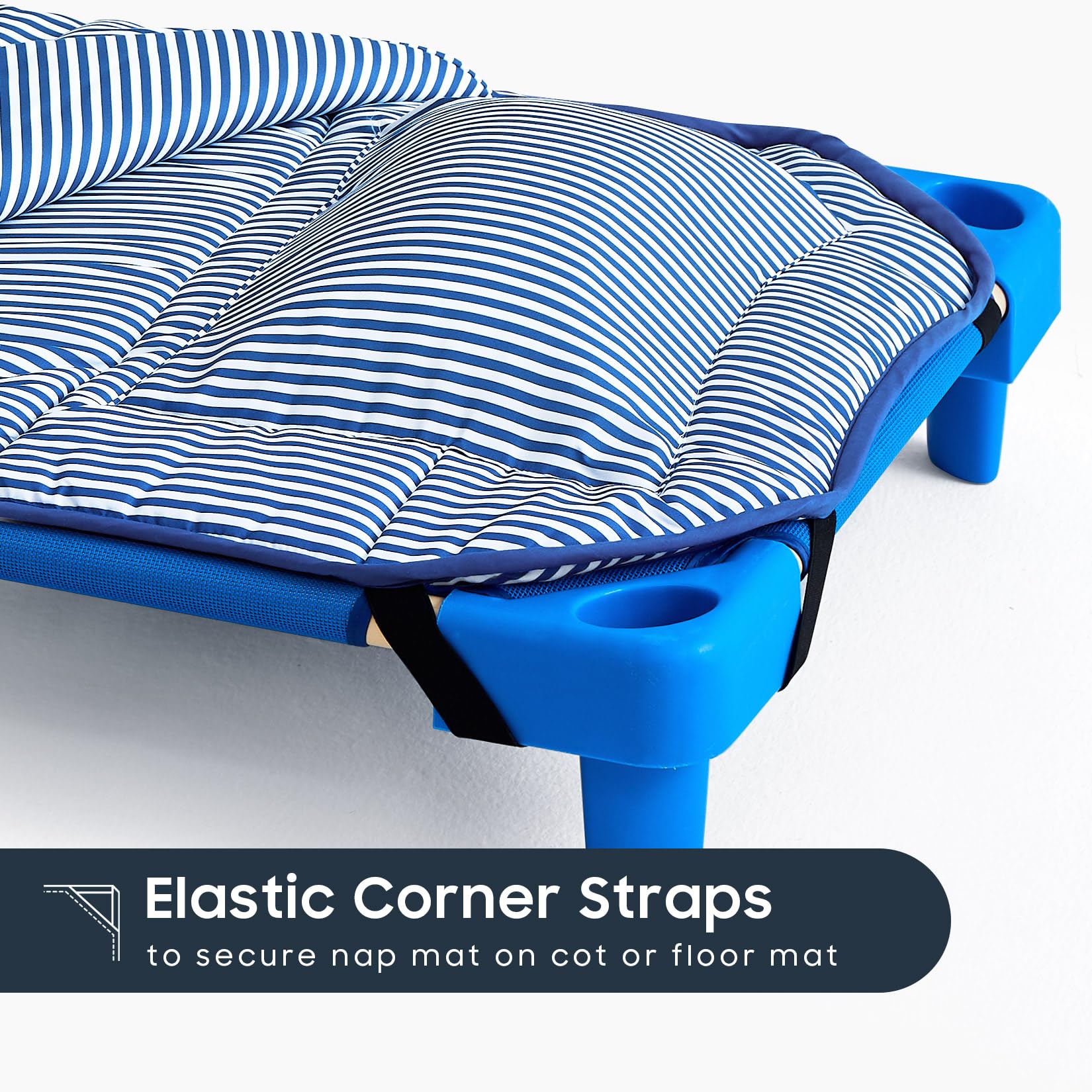 Wake In Cloud nap mat includes blanket for extra warmth during nap.