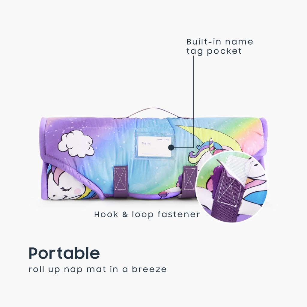 Wake In Cloud nap mat uses premium brushed microfiber for softness and durability.