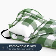 Wake In Cloud cot nap mat buffalo-check-plaid-olive with durable comfort and style.