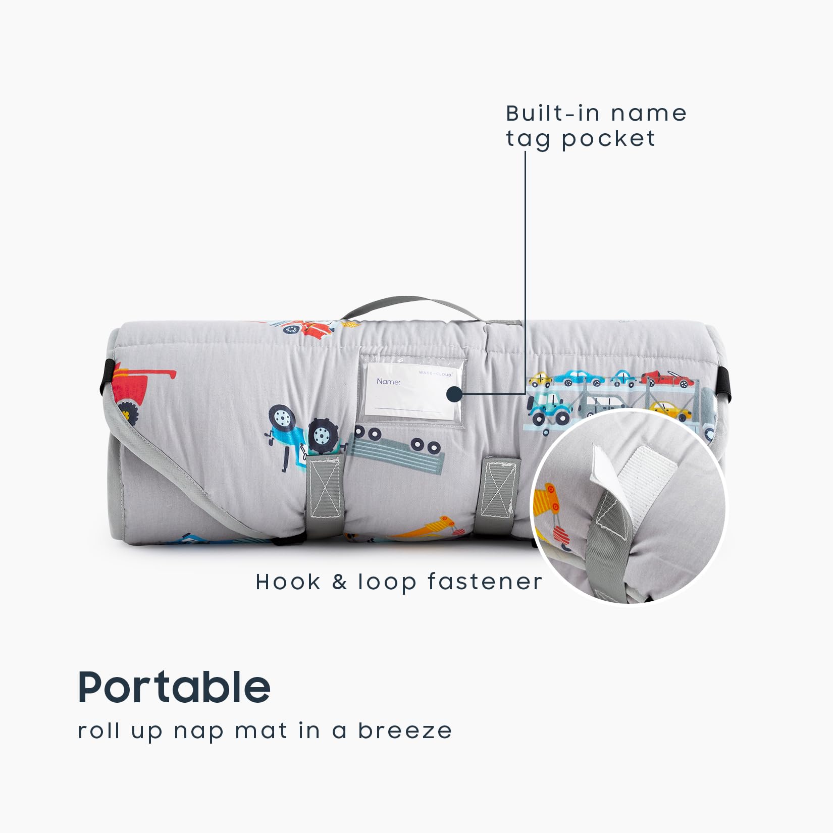 Wake In Cloud cot nap mat detachable pillow for quick setup