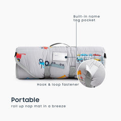 Wake In Cloud cot nap mat detachable pillow for quick setup