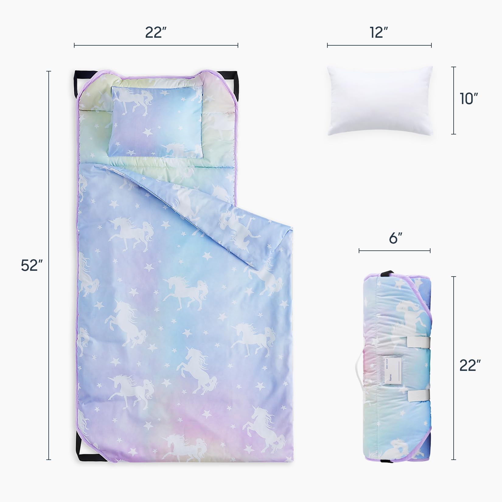 Wake In Cloud cot nap mat 52x22 inches for toddler rest