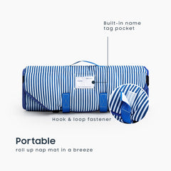 Wake In Cloud nap mat carry handle for daycare togo.