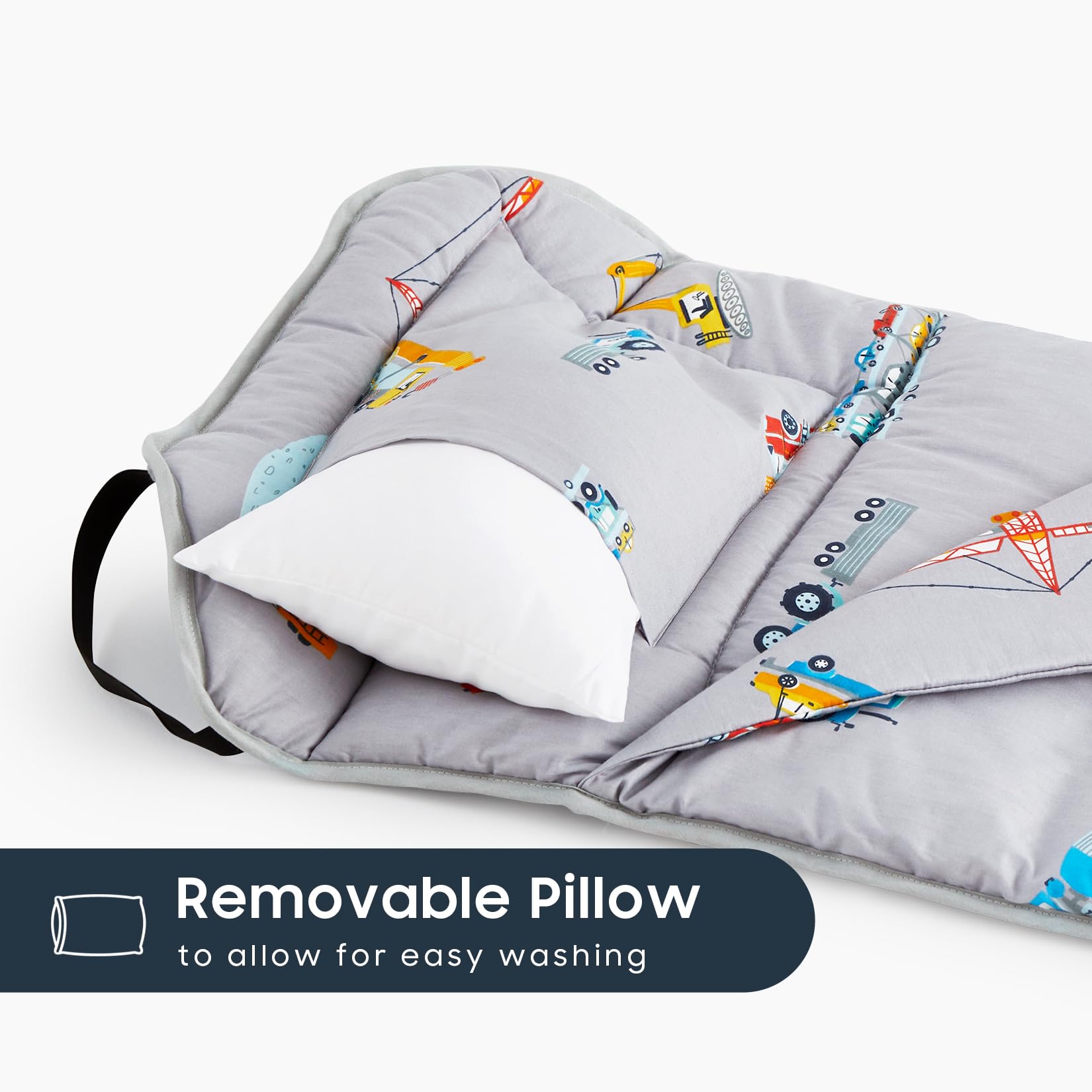Wake In Cloud cot nap mat integrated blanket provides warm comfort during rest