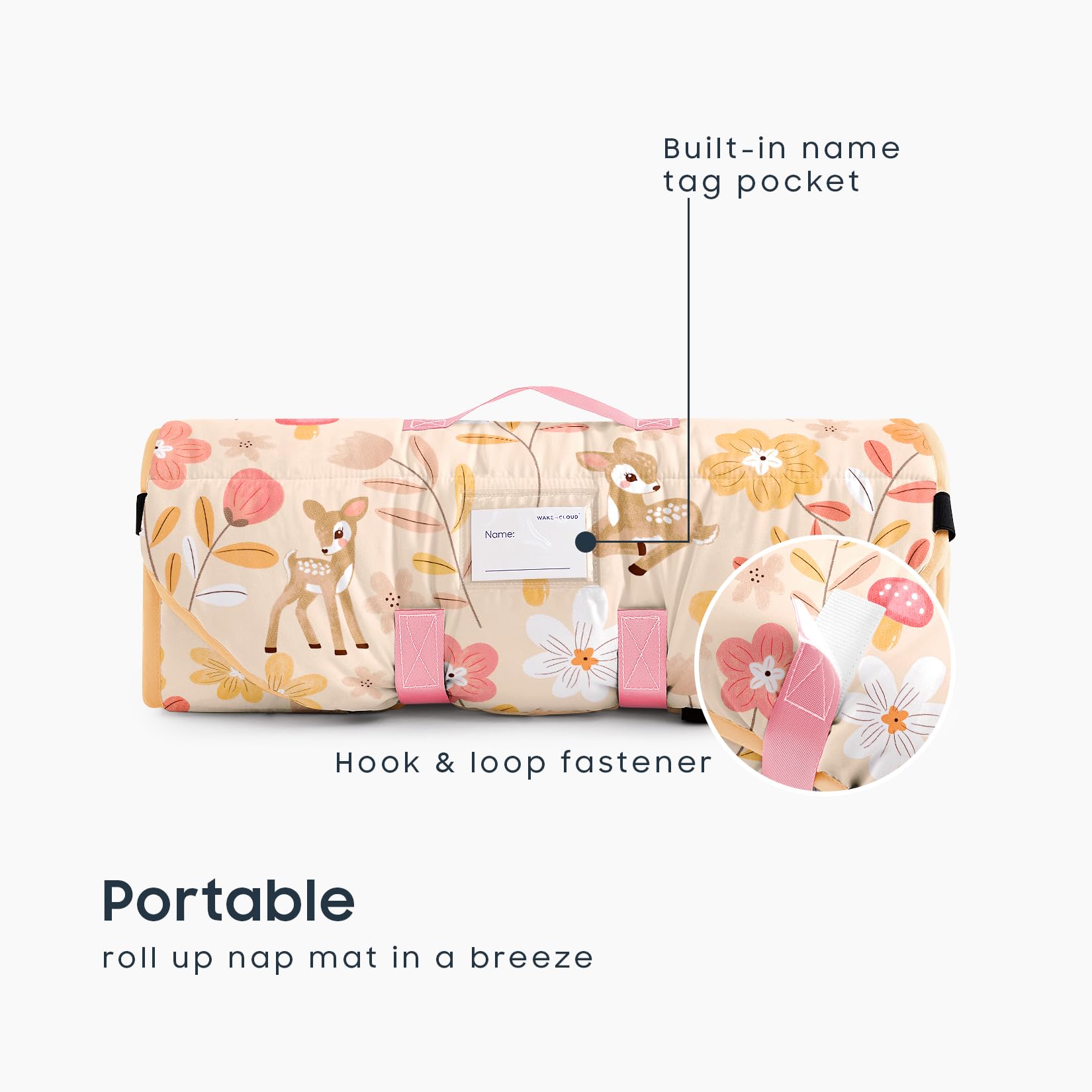 Wake In Cloud cot nap mat with integrated blanket for all-in-one warmth