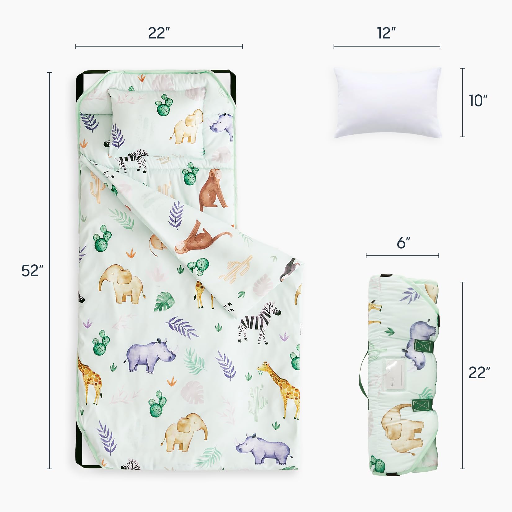 Wake In Cloud cot nap mat pillow-detachable features removable pillow for comfy naps