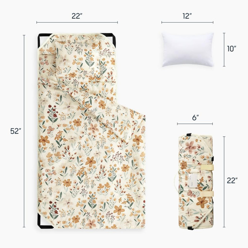 Wake In Cloud cot nap mat pillow detachable shows flexible comfort options for growing kids.