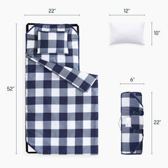 Wake In Cloud cot nap mat with detachable pillow enables versatile nap setups.