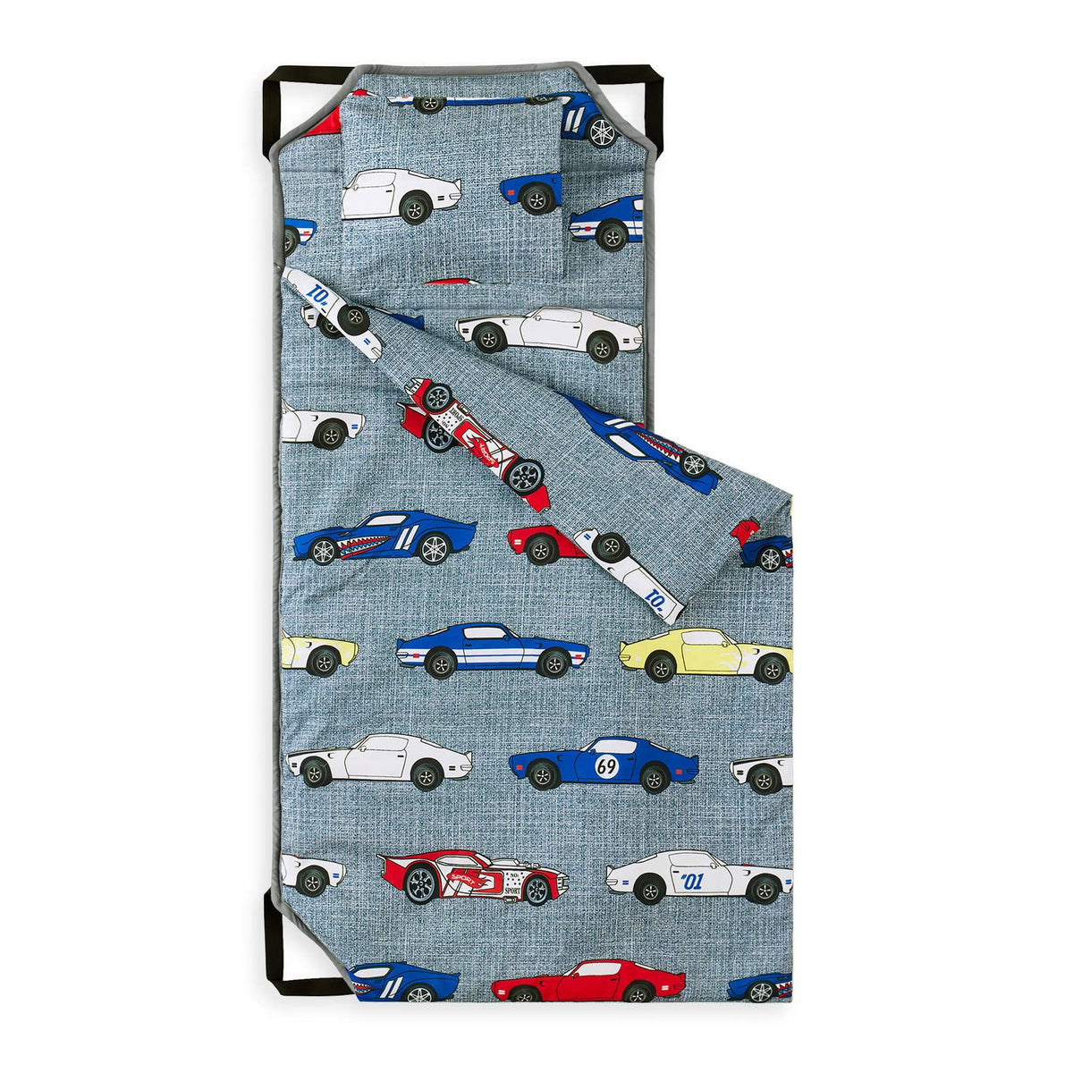 Wake In Cloud cot nap mat race cars packaged for easy daycare naps