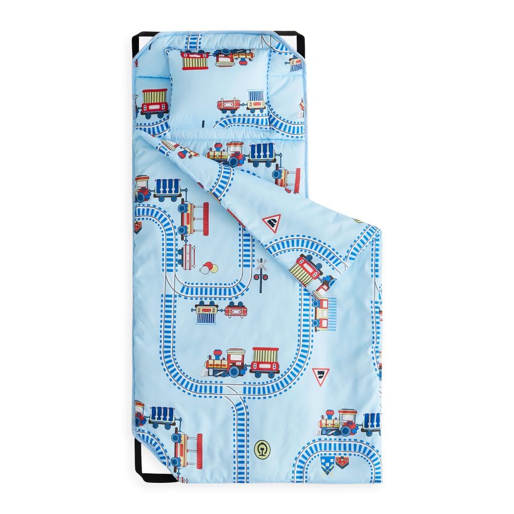 Wake In Cloud cot nap mat rolled with handle for easy preschool setup