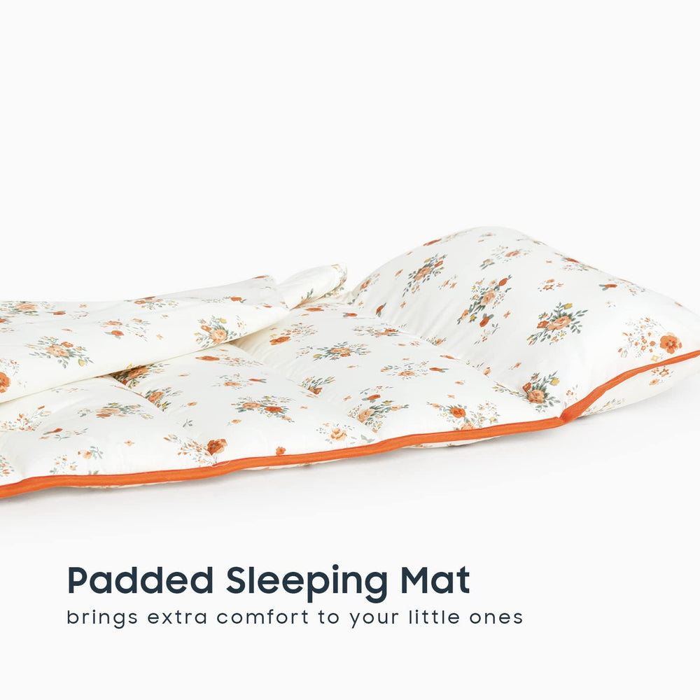 Wake In Cloud cotton fabric nap mat closeup showing breathable material.
