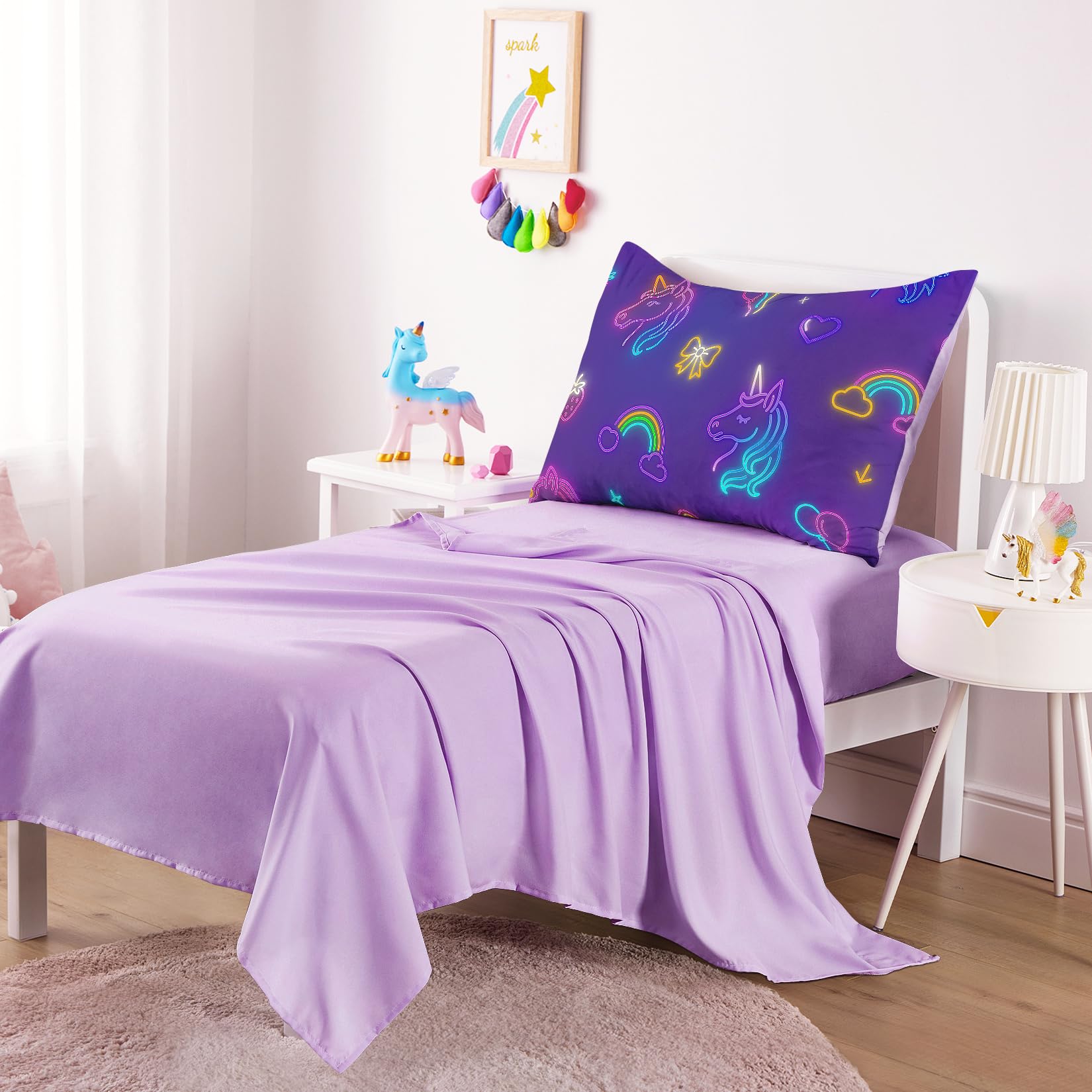Wake In Cloud dark purple background showcases vibrant style for kids' bedrooms.
