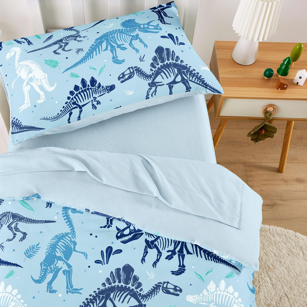 Wake In Cloud dinosaur bedding fitted sheet with elastic and 8-inch pocket for secure fit