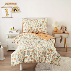 Wake In Cloud floral toddler bedding comforter close-up shows soft microfiber texture.