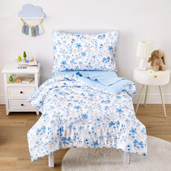 Wake In Cloud floral-toddler-bedding-set comforter close-up showing soft microfiber finish.