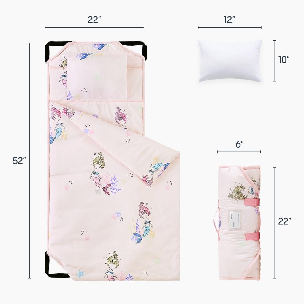 Wake In Cloud nap mat 52x22 with pillow and blanket for all-in-one naps